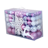 102 Pieces Christmas Balls Star Deer Ornaments Set for Home Wedding Birthday Pink White Silver