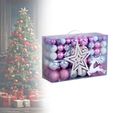 102 Pieces Christmas Balls Star Deer Ornaments Set for Home Wedding Birthday Pink White Silver