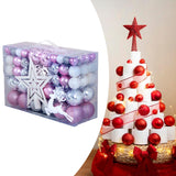 102 Pieces Christmas Balls Star Deer Ornaments Set for Home Wedding Birthday Pink White Silver