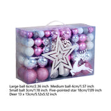 102 Pieces Christmas Balls Star Deer Ornaments Set for Home Wedding Birthday Pink White Silver