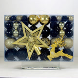 102 Pieces Christmas Balls Star Deer Ornaments Set for Home Wedding Birthday Black Gold