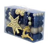 102 Pieces Christmas Balls Star Deer Ornaments Set for Home Wedding Birthday Black Gold