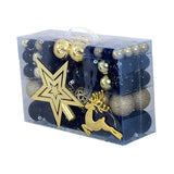 102 Pieces Christmas Balls Star Deer Ornaments Set for Home Wedding Birthday Black Gold