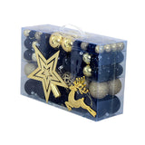 102 Pieces Christmas Balls Star Deer Ornaments Set for Home Wedding Birthday Black Gold