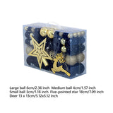 102 Pieces Christmas Balls Star Deer Ornaments Set for Home Wedding Birthday Black Gold