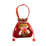 Christmas Gift Bag Drawstring Closure Xmas Party Favor Christmas Decoration Snowman