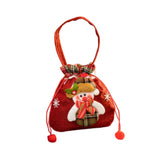 Christmas Gift Bag Drawstring Closure Xmas Party Favor Christmas Decoration Snowman