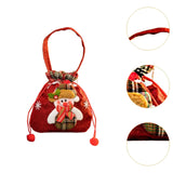 Christmas Gift Bag Drawstring Closure Xmas Party Favor Christmas Decoration Snowman