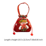 Christmas Gift Bag Drawstring Closure Xmas Party Favor Christmas Decoration Snowman