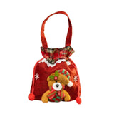 Christmas Gift Bag Drawstring Closure Xmas Party Favor Christmas Decoration Bear