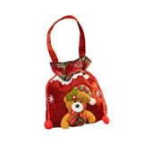 Christmas Gift Bag Drawstring Closure Xmas Party Favor Christmas Decoration Bear