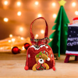 Christmas Gift Bag Drawstring Closure Xmas Party Favor Christmas Decoration Bear