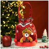 Christmas Gift Bag Drawstring Closure Xmas Party Favor Christmas Decoration Bear