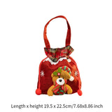 Christmas Gift Bag Drawstring Closure Xmas Party Favor Christmas Decoration Bear