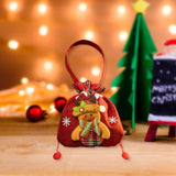 Christmas Gift Bag Drawstring Closure Xmas Party Favor Christmas Decoration Elk