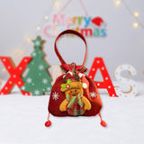 Christmas Gift Bag Drawstring Closure Xmas Party Favor Christmas Decoration Elk