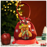 Christmas Gift Bag Drawstring Closure Xmas Party Favor Christmas Decoration Elk