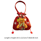 Christmas Gift Bag Drawstring Closure Xmas Party Favor Christmas Decoration Elk