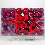 102Pcs Christmas Ball Ornaments Shatterproof for Thanksgiving Wreath Wedding Red