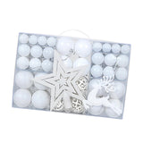 102Pcs Christmas Ball Ornaments Shatterproof for Thanksgiving Wreath Wedding White