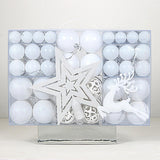 102Pcs Christmas Ball Ornaments Shatterproof for Thanksgiving Wreath Wedding White