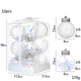 Christmas Ball Ornaments Christmas Decorations DIY for Holiday Outdoor Party 12pcs Style E