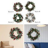 Christmas Wreath Creative Hanger Rustic Winter Wreath for Patio Wall Outdoor 55cm Dia