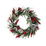 Christmas Wreath Creative Hanger Rustic Winter Wreath for Patio Wall Outdoor 55cm Dia