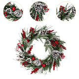 Christmas Wreath Creative Hanger Rustic Winter Wreath for Patio Wall Outdoor 55cm Dia