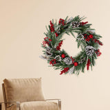 Christmas Wreath Creative Hanger Rustic Winter Wreath for Patio Wall Outdoor 55cm Dia