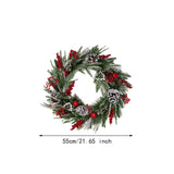 Christmas Wreath Creative Hanger Rustic Winter Wreath for Patio Wall Outdoor 55cm Dia