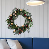 Christmas Wreath Creative Hanger Rustic Winter Wreath for Patio Wall Outdoor 63cm Dia