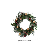 Christmas Wreath Creative Hanger Rustic Winter Wreath for Patio Wall Outdoor 63cm Dia