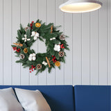 Christmas Wreath Creative Hanger Rustic Winter Wreath for Patio Wall Outdoor 48cm Dia