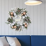 Christmas Wreath Creative Hanger Rustic Winter Wreath for Patio Wall Outdoor 53cm Dia