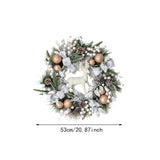 Christmas Wreath Creative Hanger Rustic Winter Wreath for Patio Wall Outdoor 53cm Dia