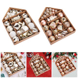 52 Pieces Christmas Ball Ornaments Xmas Decor for Indoor Engagement Birthday Gold