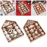 52 Pieces Christmas Ball Ornaments Xmas Decor for Indoor Engagement Birthday Gold