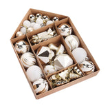 52 Pieces Christmas Ball Ornaments Xmas Decor for Indoor Engagement Birthday Gold