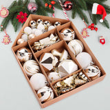 52 Pieces Christmas Ball Ornaments Xmas Decor for Indoor Engagement Birthday Gold