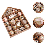 52 Pieces Christmas Ball Ornaments Xmas Decor for Indoor Engagement Birthday Pink