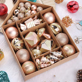 52 Pieces Christmas Ball Ornaments Xmas Decor for Indoor Engagement Birthday Pink