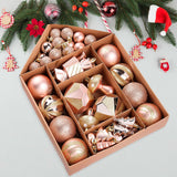 52 Pieces Christmas Ball Ornaments Xmas Decor for Indoor Engagement Birthday Pink