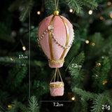 Christmas Tree Hanging Decoration Christmas Bauble for Holiday Home New Year Hot Air Balloon PInk