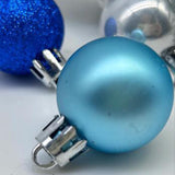 49x Christmas Balls Ornaments Christmas Tree Pendants for Home Wedding Party Blue Color Silver