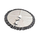 Christmas Tree Skirt Christmas Tree Decoration for Hotel Home Party Supplies Black White 122cm