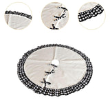 Christmas Tree Skirt Christmas Tree Decoration for Hotel Home Party Supplies Black White 122cm