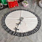 Christmas Tree Skirt Christmas Tree Decoration for Hotel Home Party Supplies Black White 122cm