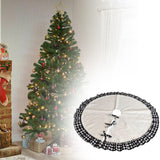 Christmas Tree Skirt Christmas Tree Decoration for Hotel Home Party Supplies Black White 122cm