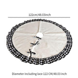 Christmas Tree Skirt Christmas Tree Decoration for Hotel Home Party Supplies Black White 122cm